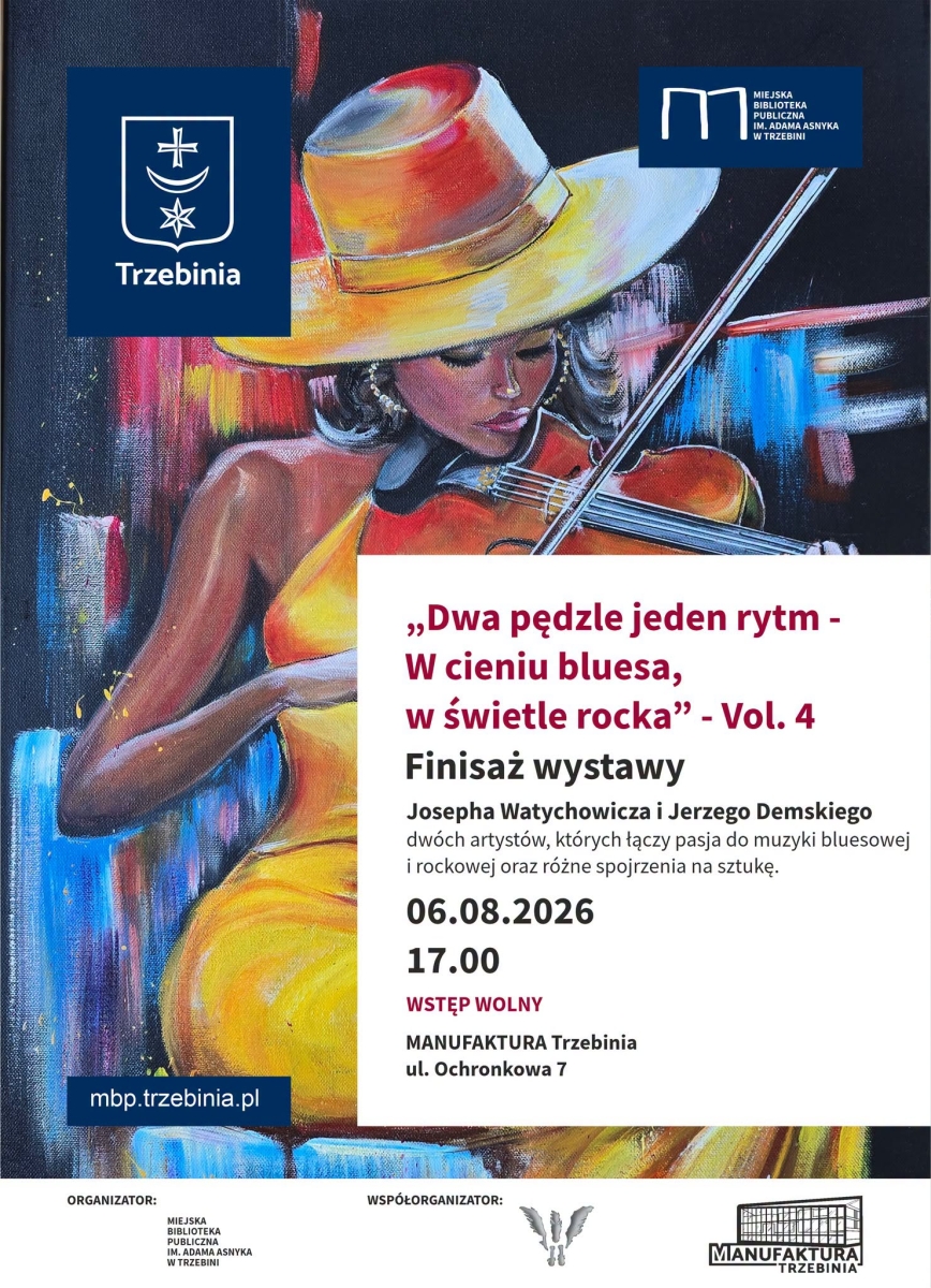 Plakat promujący wydarzenie. W tle widać obraz ciemnoskórej artystki ze skrzypcami. Na tym obrazku pole tekstowe ze szczegółami wydarzenia
