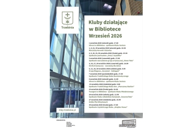 Kluby działające w trzebińskiej bibliotece - kalendarz wydarzeń we wrześniu 2026