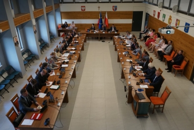 Posiedzenie rady powiatu - widok z góry