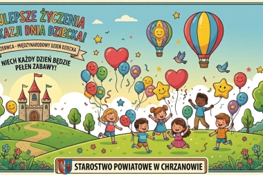 Plakat z życzeniami z okazji Dnia Dziecka