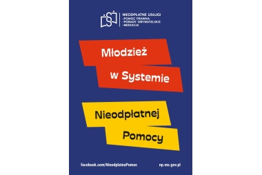 Plakat z wielkimi napisem 