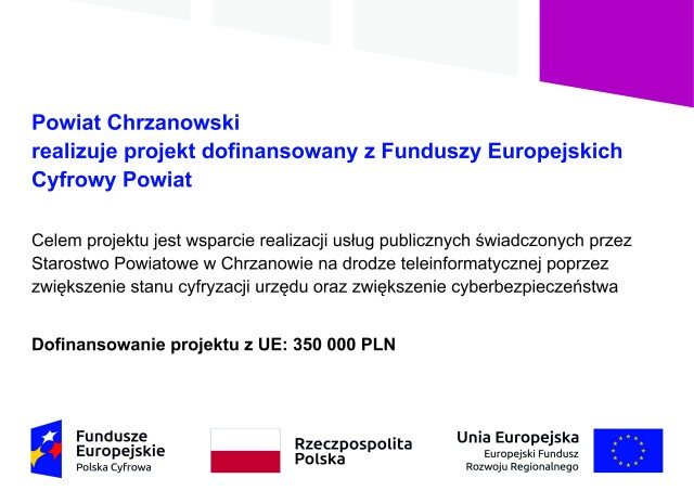 plakat informacyjny o projekcie cyfrowy powiat 