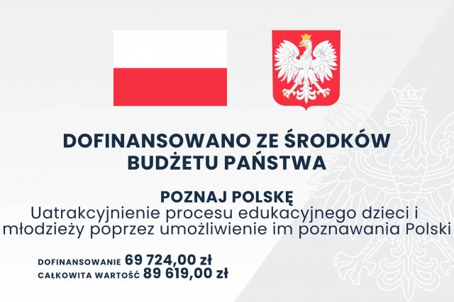 tab,ica szara flaga rp oraz godło rp informacja o dofinansowaniu z budżetu państwa zgodnie z inf. poniżej 